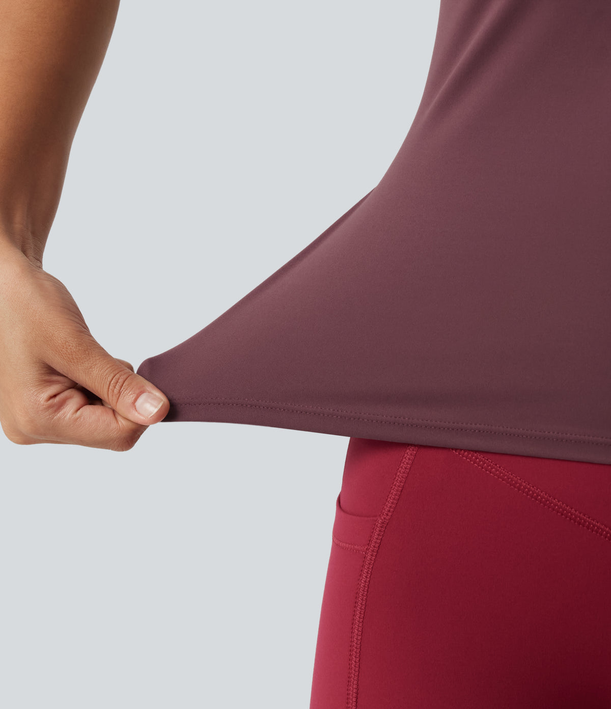 Built-in Bra Yoga Tank Top DD-F Cups — Evening Red — view 5