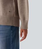 High Neck Long Sleeve Casual Jumper — Doeskin — view 8