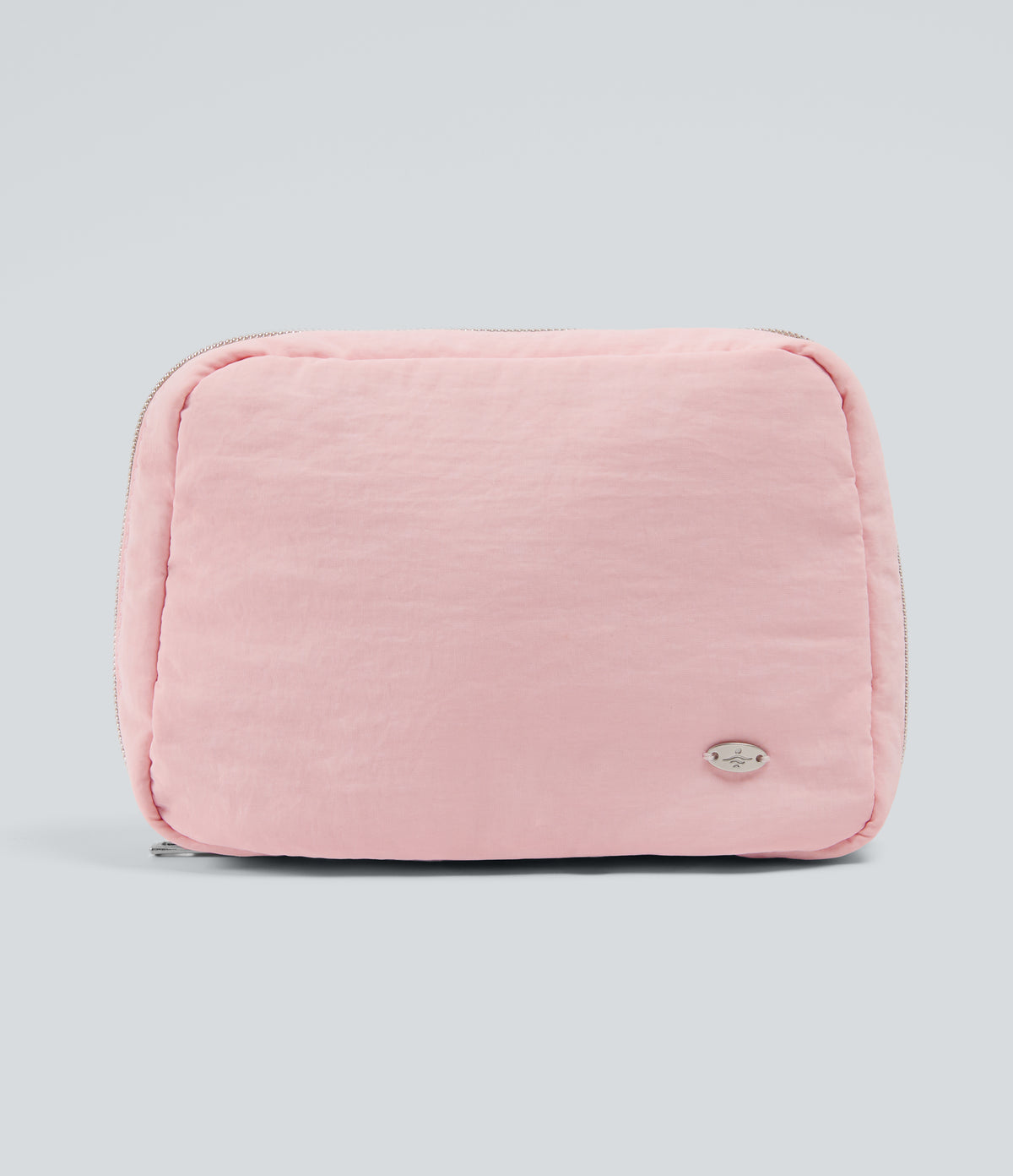 Ultra Llight Metal Logo Makeup Bag with Mirror — Silver Pink — view 1