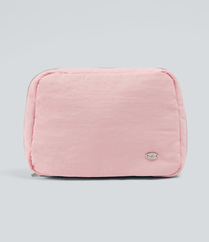 Ultra Llight Metal Logo Makeup Bag with Mirror — Silver Pink — view 1