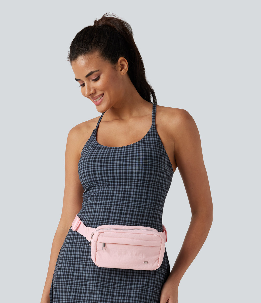 Yoga Belt Bag with Mirror Card Holder — Silver Pink — view 6