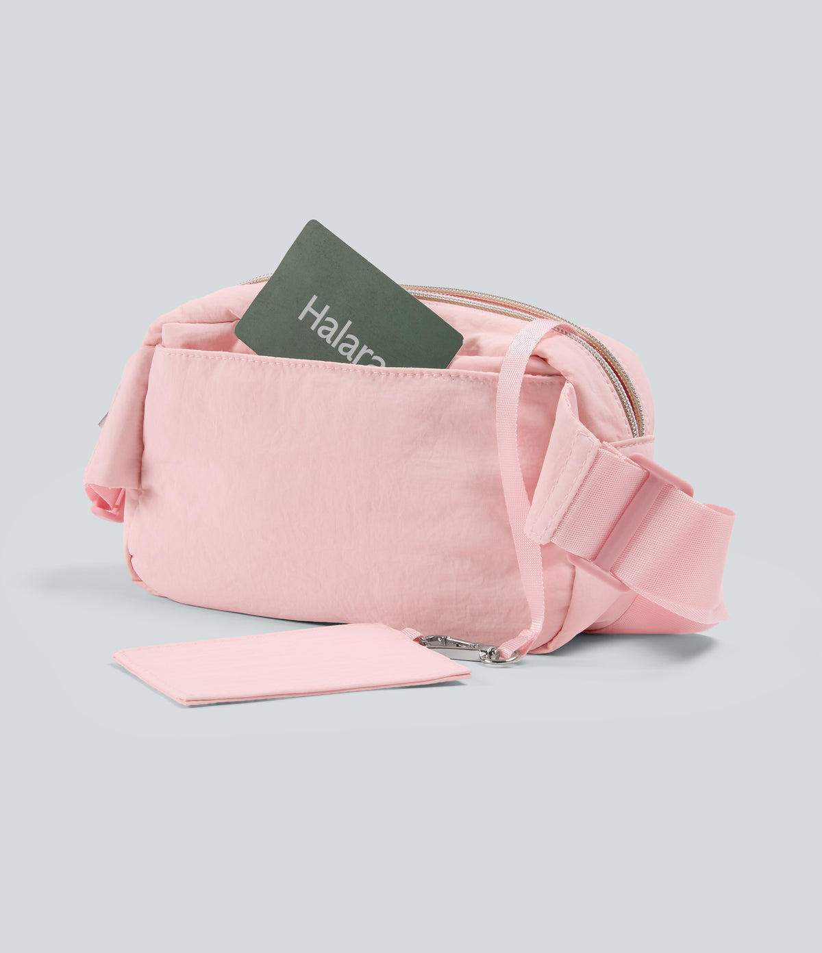 Yoga Belt Bag with Mirror Card Holder — Silver Pink — view 3
