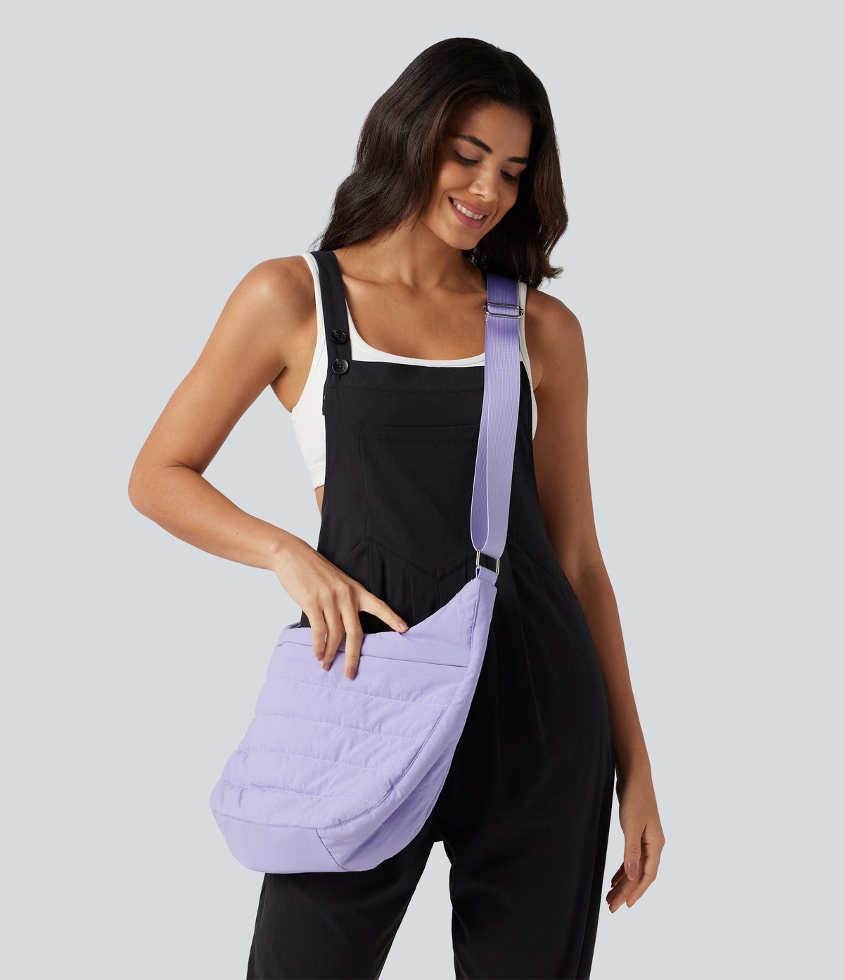 Work Crossbody Bag with Mirror Card Holder — Lavender — view 8