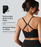 Airy Light Support Sweetheart Neck Contrast Lace Built-in Bra InstantCool Workout Sports Bra-UPF50+ — Black — view 1