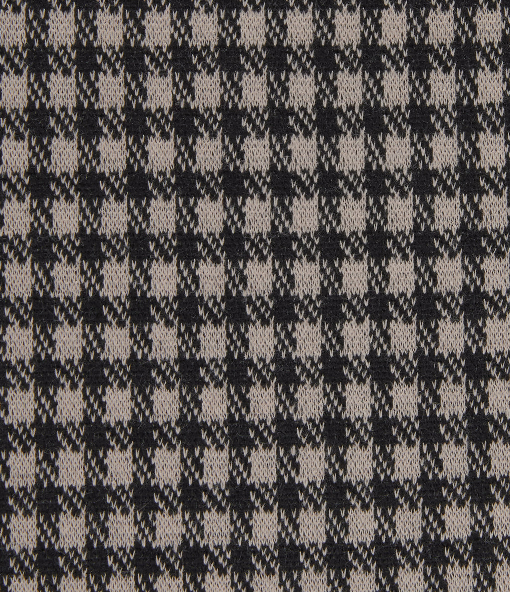 High Waisted 2-in-1 Patterned Mini Casual Skirt — Latte Night Grid — view 6
