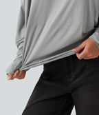 Round Neck Long Sleeve Relaxed Casual Top — Pigeon — view 5