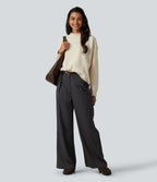 Mock Neck Long Sleeve Work Jumper — Turtledove — view 8