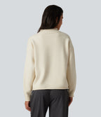 Mock Neck Long Sleeve Work Jumper — Turtledove — view 2