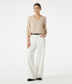 V Neck 3/4 Sleeve Casual Linen-Feel Top — Nova Scotia — view 7