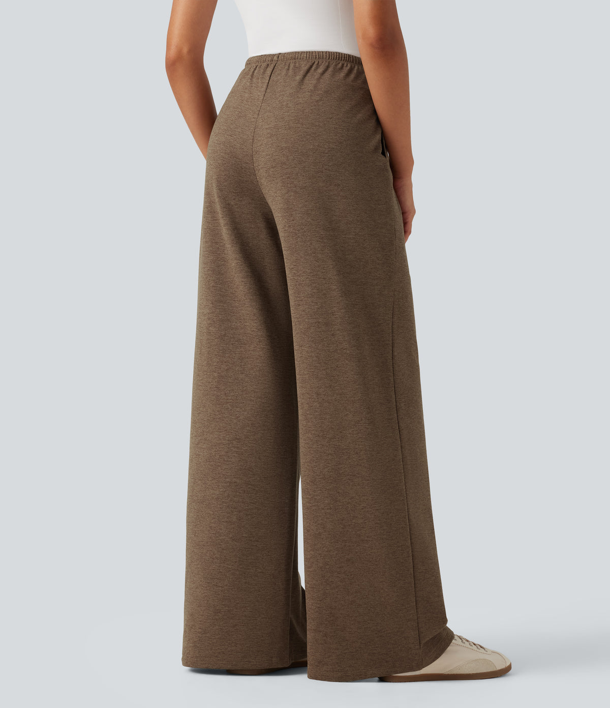 Mid Rise Drawstring Baggy Quick Dry Fleece Casual Sweatpants with Pockets-UPF40+ — Claystone — view 2