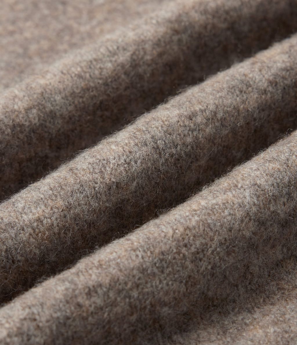 Round Neck Dropped Long Sleeve Work Wool-Blend Jumper — Simply Taupe — view 8