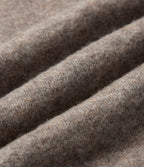 Round Neck Dropped Long Sleeve Work Wool-Blend Jumper — Simply Taupe — view 8