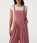 Heathered Casual Dungarees with Pockets — Brick Red Mix — view 4
