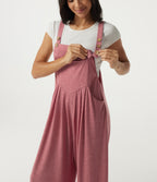 Heathered Casual Dungarees with Pockets — Brick Red Mix — view 6