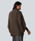 Open Front Dropped Batwing Long Sleeve Casual Cardigan — Rain Drum — view 2