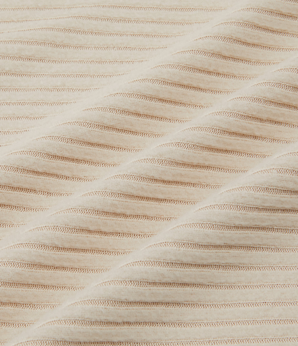 Ribbed Knit Square Neck Long Sleeve Casual Top — Whipped Taupe — view 8