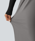 Low Rise Straight Leg Work Trousers with Pockets — Silent Storm — view 6