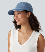 Stretch Denim Washed Baseball Cap — Powder Blue Denim — view 2