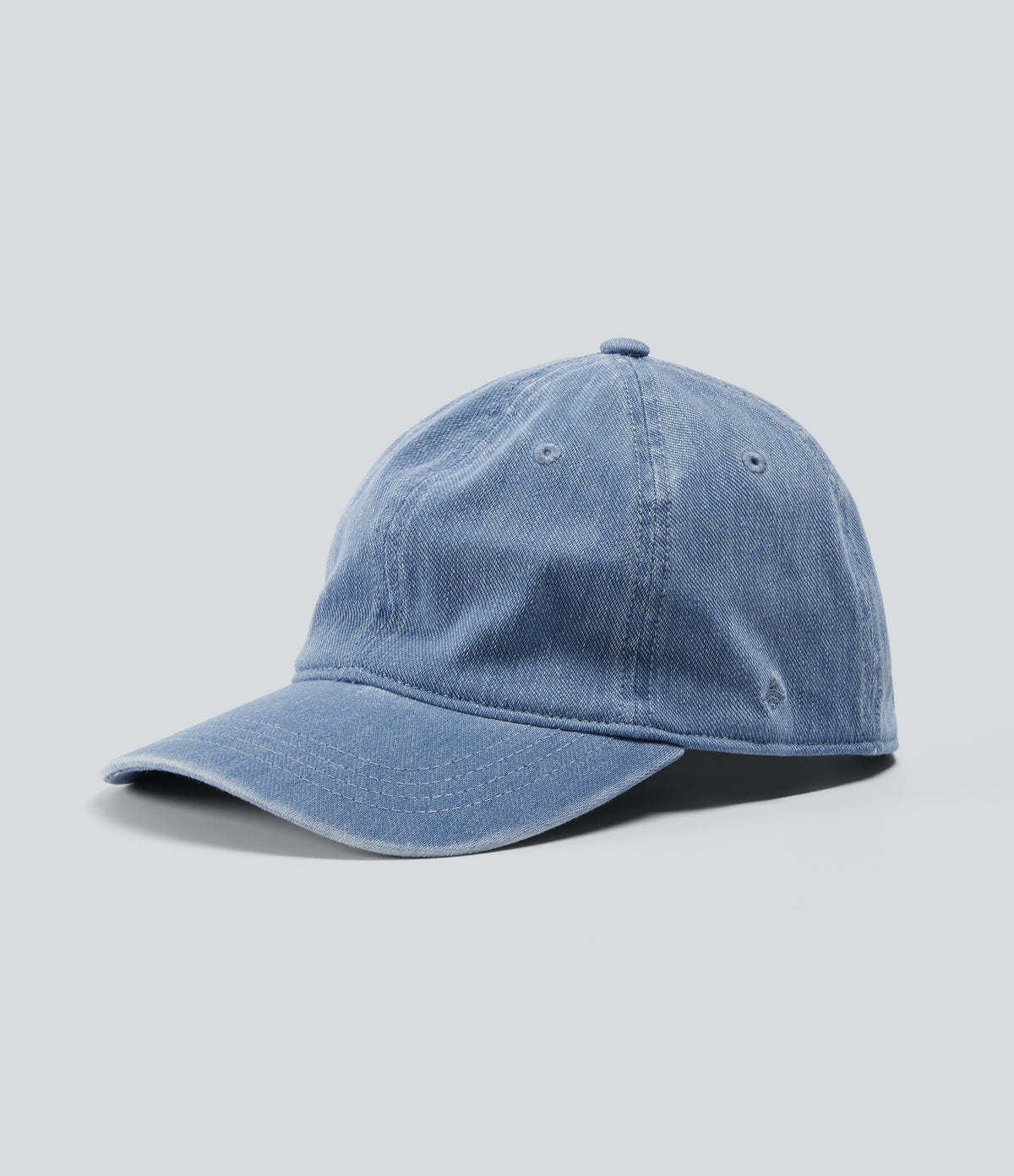 Stretch Denim Washed Baseball Cap — Powder Blue Denim — view 1