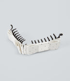 Polka Dot Bow Banana Clip — White — view 2