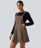 Mini Corduroy Casual Dress with Pockets — Acorn — view 4
