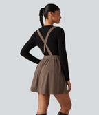 Mini Corduroy Casual Dress with Pockets — Acorn — view 2