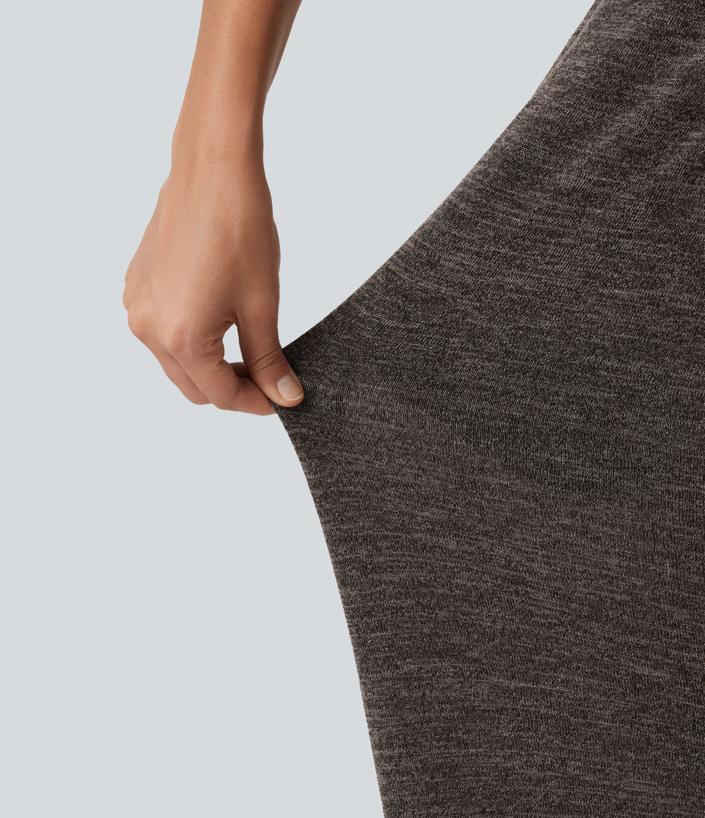 Mid Rise Drawstring Baggy Casual Trousers with Pockets — Light Coffee Floral Yarn — view 7