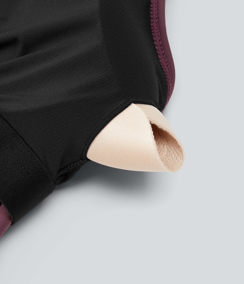 Airy Built-in Bra Contrast Mesh Cropped InstantCool Running Tank Top — Fig — view 8