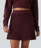 High Waisted A Line Mini Casual Jumper Skirt — Mulled Night — view 1