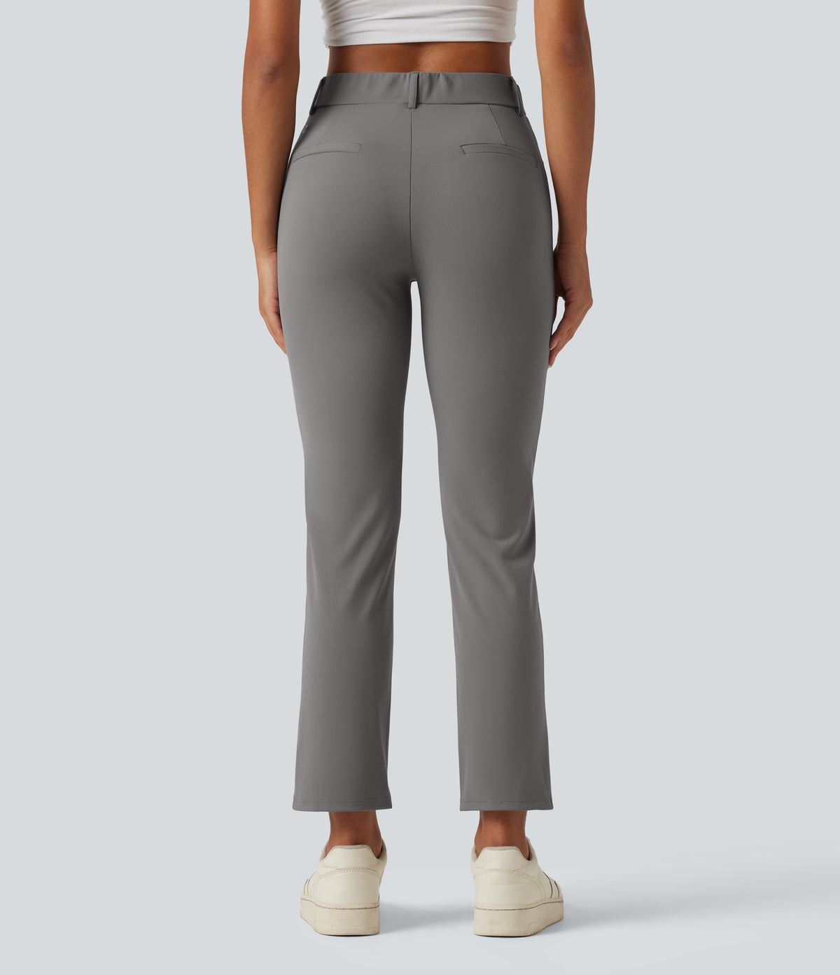 Mid Rise Casual Trousers with Pockets — Silent Storm — view 2