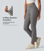 Mid Rise Casual Trousers with Pockets — Silent Storm — view 1