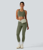 SpeedWave Medium Support U Neck Built-in Bra Quick Dry Running Sports Bra DD-F Cups — Unripe Olive Green — view 7