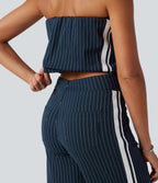 Tube Side Stripe InstantCool Straight Leg Casual Jumpsuit with Pockets-Edition — Navy Pinstripe — view 6