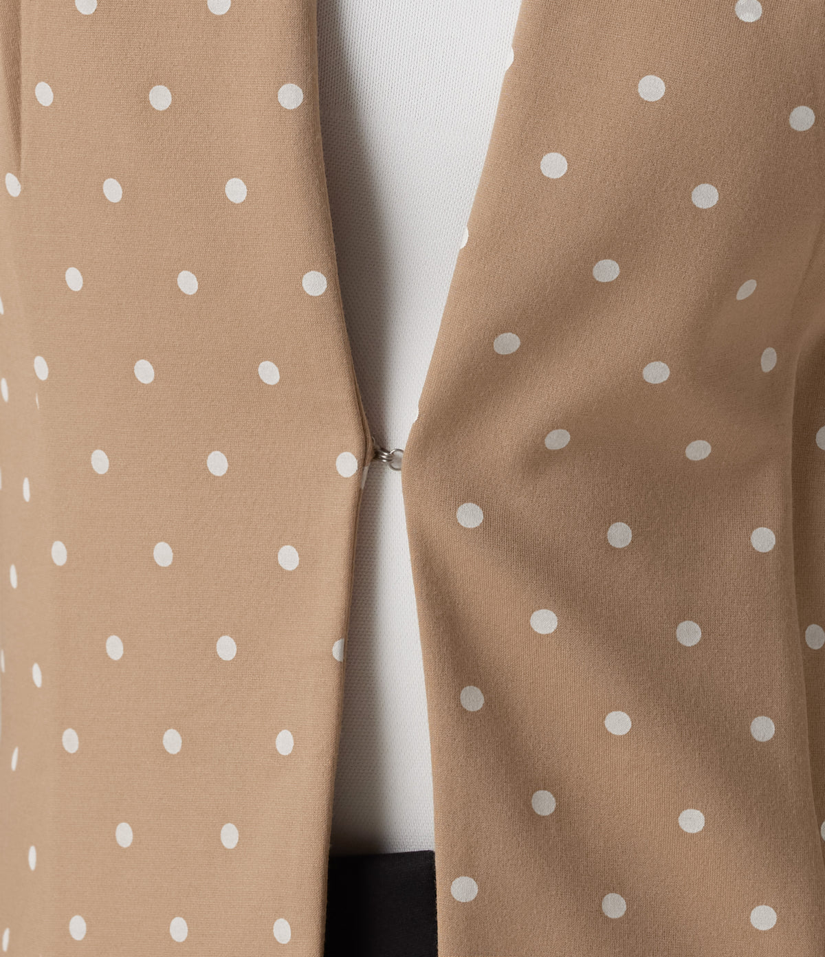 Round Neck Curved Hem Polka Dot Long Sleeve Work Blazer — Canyon Roast Speckle — view 7