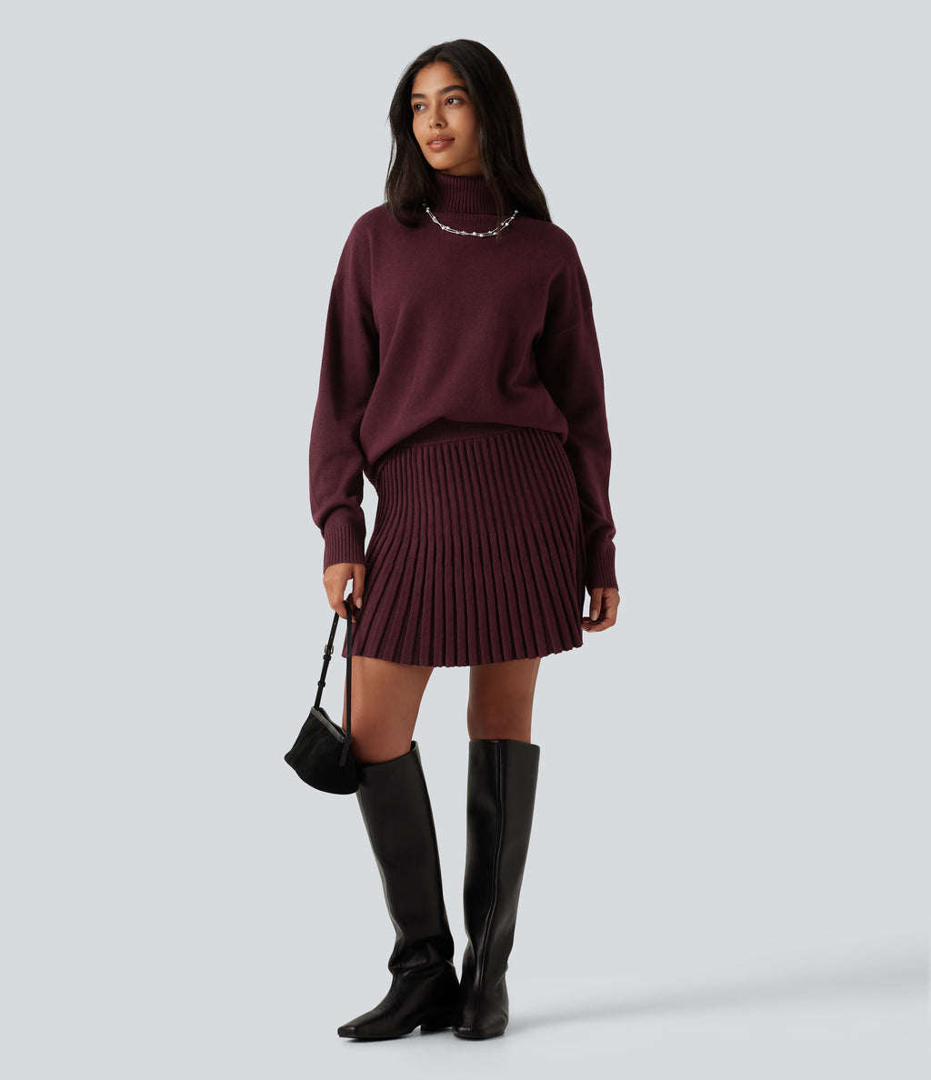 High Neck Long Sleeve Casual Jumper — Mulled Night — view 7
