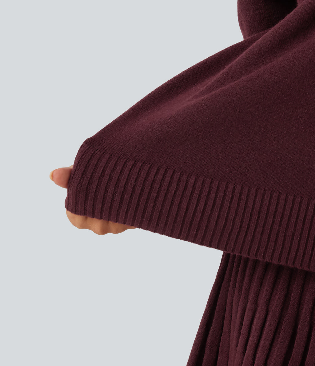 High Neck Long Sleeve Casual Jumper — Mulled Night — view 6