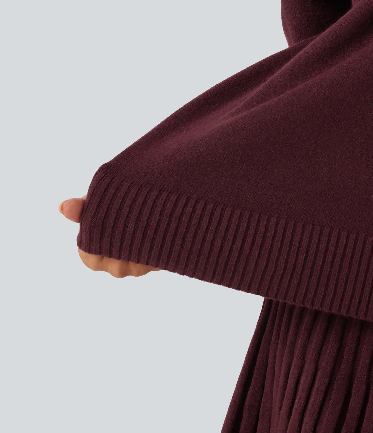 High Neck Long Sleeve Casual Jumper — Mulled Night — view 6