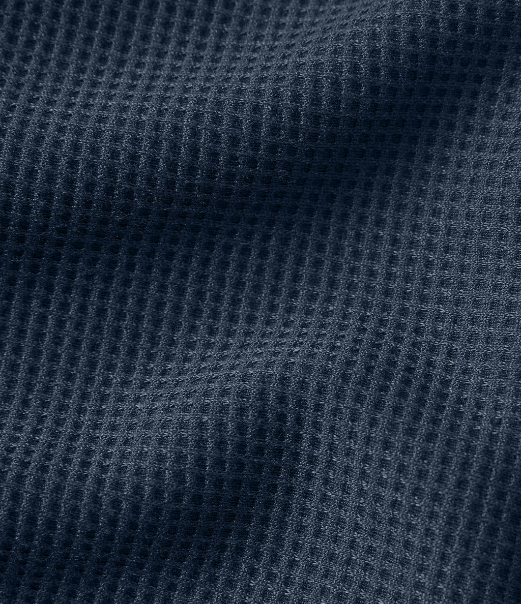 High Waisted Straight Leg Waffle Casual SweatPants with Pockets — Deep Night Blue — view 7