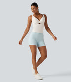 Light Support Molded Cups Push-Up Yoga Tank Top — White — view 8