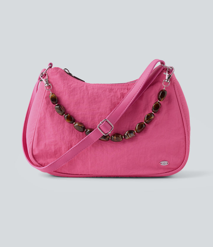 Nylon Shoulder Bag — Hot Pink — view 1