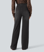 High Waisted Wide Leg Jeans with Pockets — Poppy Seed Denim — view 2