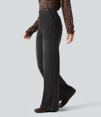 High Waisted Wide Leg Jeans with Pockets — Poppy Seed Denim — view 3