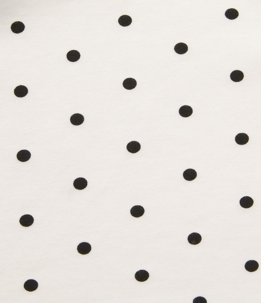 Boat Neck Sleeveless Ruched Polka Dot Casual Mini Dress — Inkstone Frost Speckle — view 6