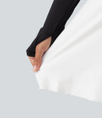 High Waisted A-line Mini Dance Skirts — White — view 8