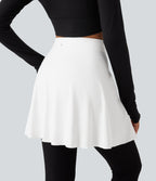 High Waisted A-line Mini Dance Skirts — White — view 4