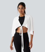 High Waisted A-line Mini Dance Skirts — White — view 7