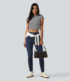 Mid Rise Skinny Casual Jeans with Pockets — Inkling Blue Denim — view 6