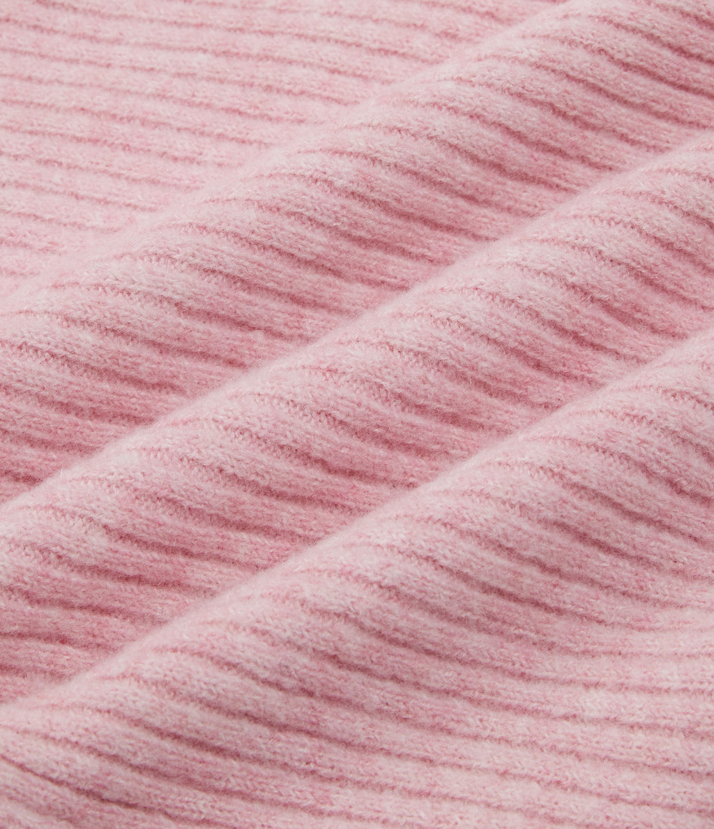 Off Shoulder Long Sleeve Thumb Hole Work Jumper — Primrose Pink — view 8