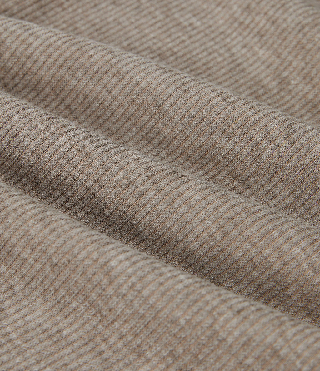 Ribbed High Waisted Tummy Control Side Stripe Drawstring Casual Joggers with Pockets — Taupe Stripe — view 7