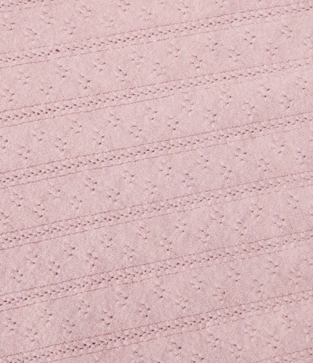 Round Neck Long Sleeve Work Cardigan — Pale Lilac — view 8